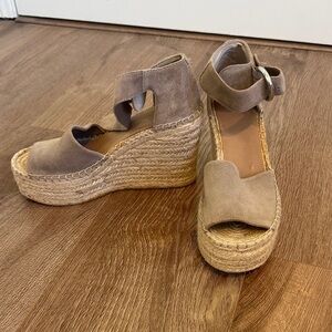 Marc Fisher Taupe Wedge Espadrilles